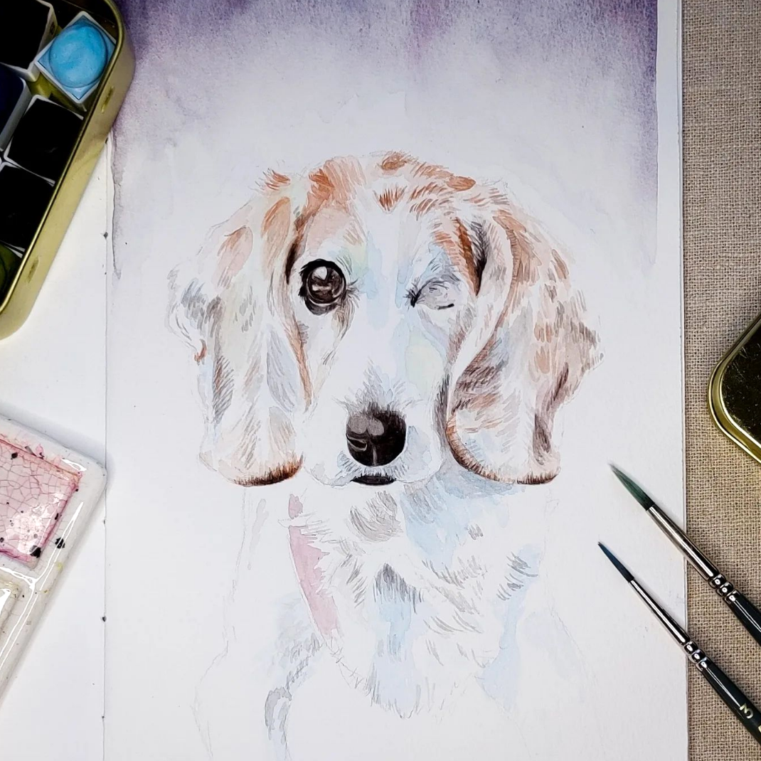 Custom Watercolour Pet Portrait